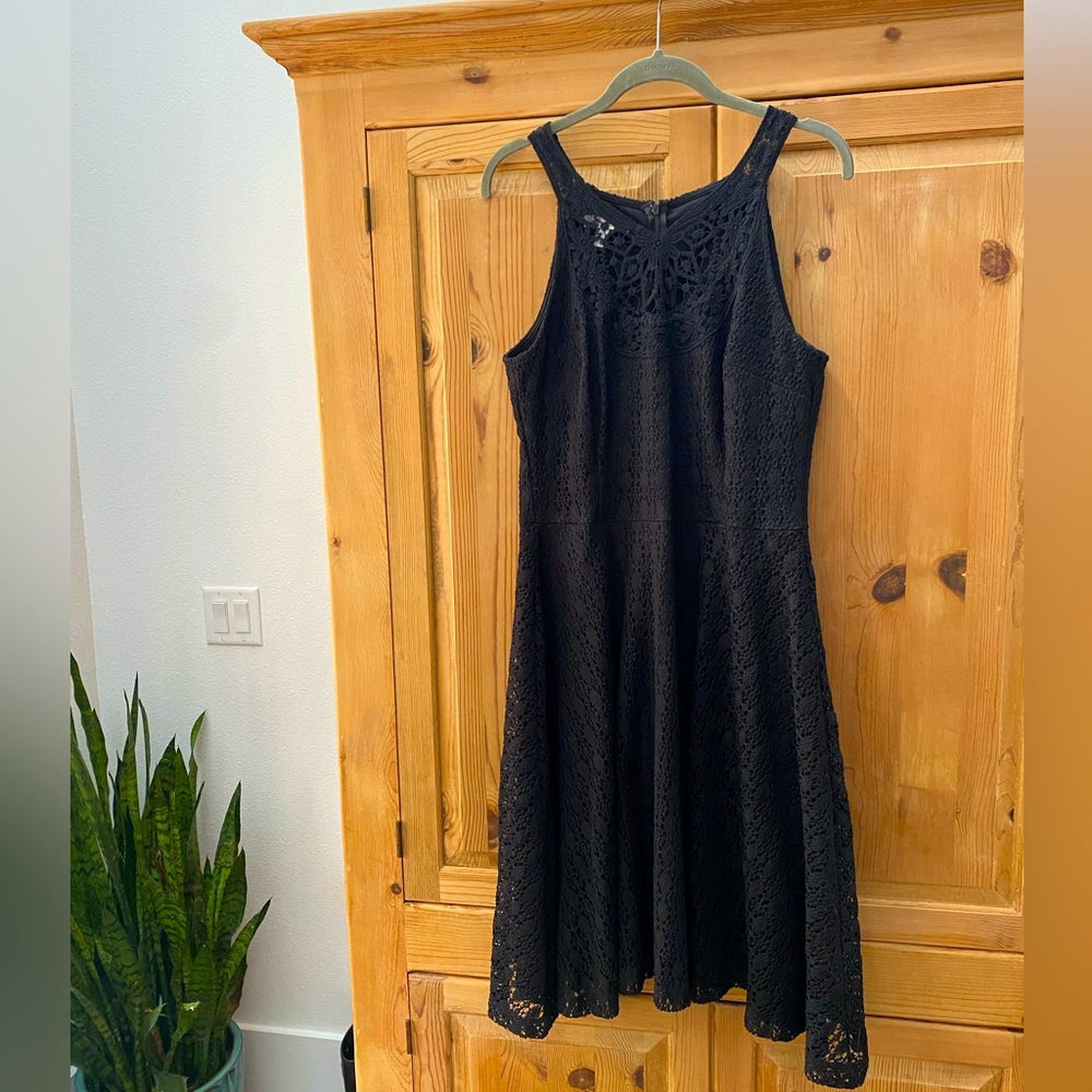 London Times Black Lace Dress